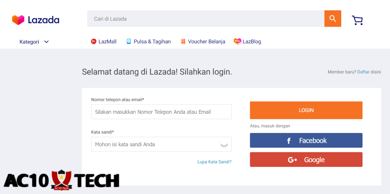 Cara Login Lazada Tanpa Verifikasi, via Email & No HP 2025 Cara Login Lazada Tanpa Verifikasi via Email dan Nomor HP