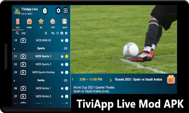 TiviApp Live Mod APK Versi Terbaru