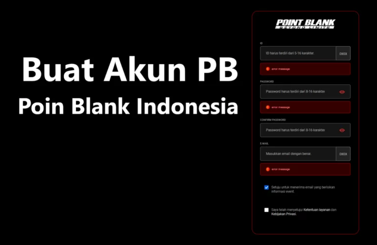 Cara Buat Akun PB Poin Blank Indonesia Terbaru