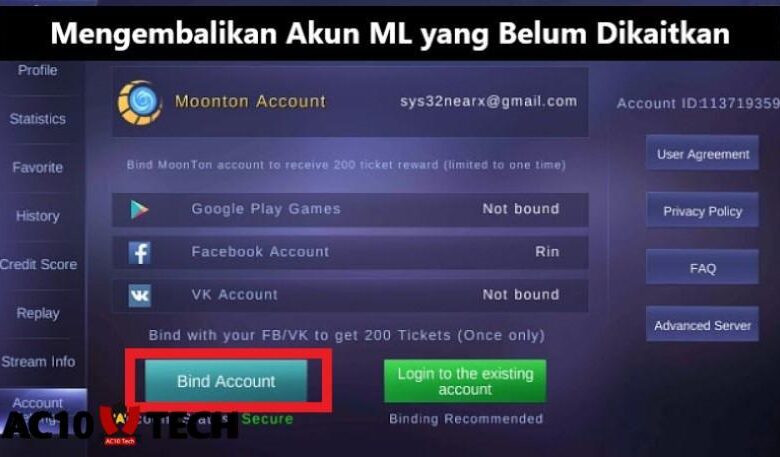 Cara Mengembalikan Akun ML yang Hilang dengan / Tanpa ID - AC10 Tech