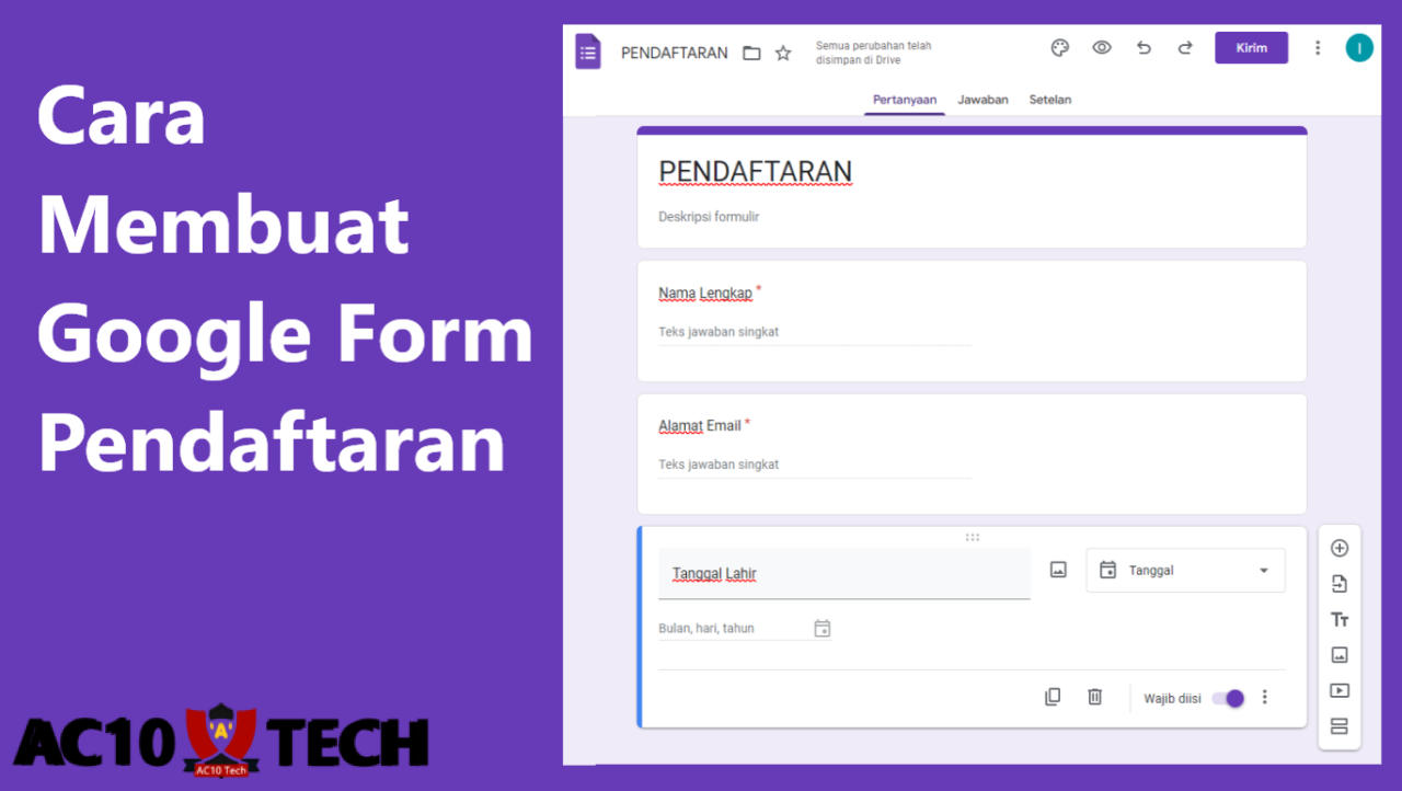 Cara Membuat Google Form Kuesioner & Pendaftaran Gratis 2025 Cara Membuat Google Form Pendaftaran Gratis