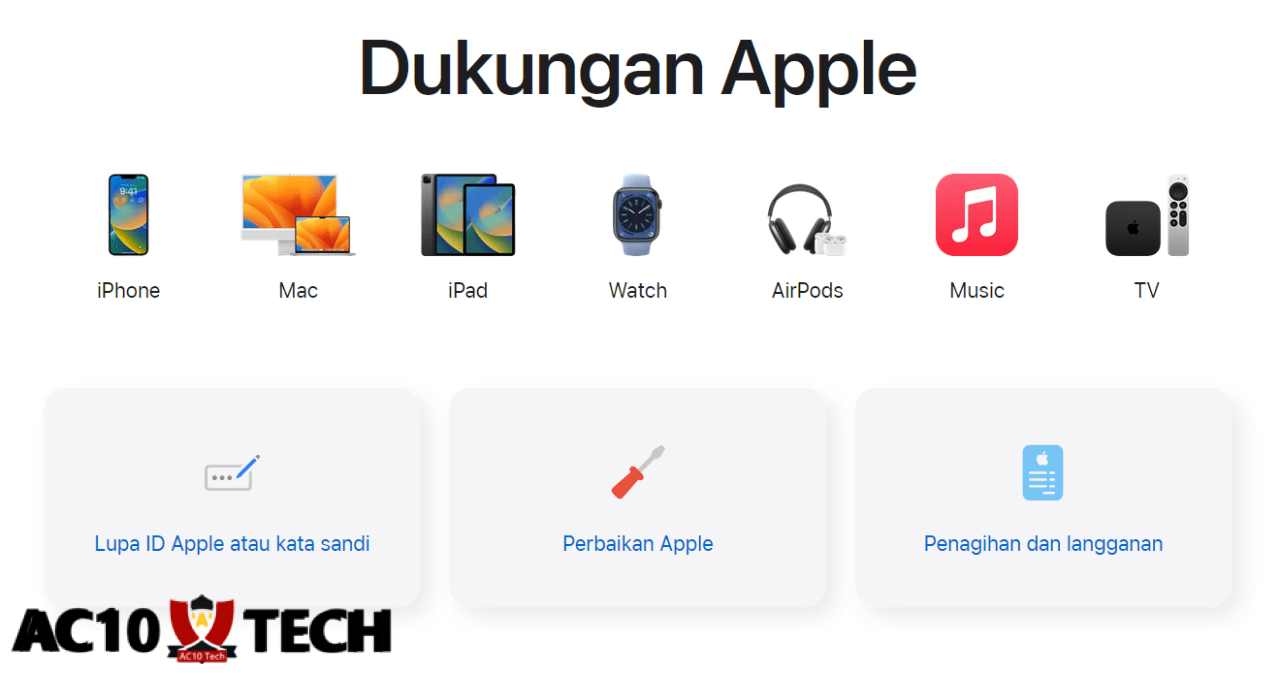 Cara Mengatasi iPhone Stuck Logo dengan Menghubungi Dukungan Apple